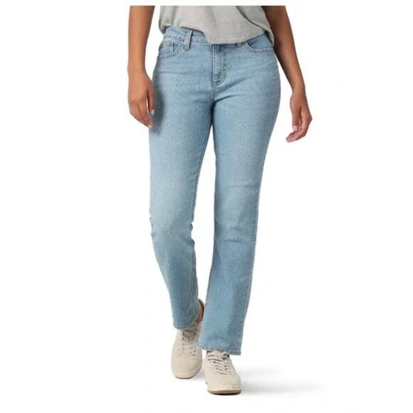 Lee Denim - Lee Mid Rise Regular Fit Straight Light Wash Jeans Size 10 Medium